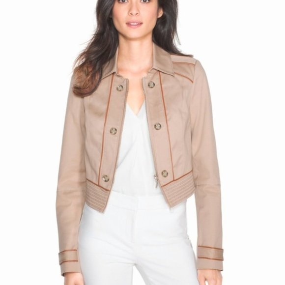 White House Black Market Jackets & Blazers - NWT WHBM Military Style Cropped Trench Jacket Sz 10